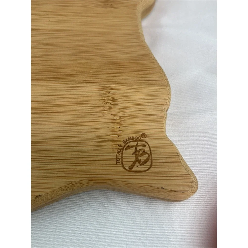 NWT Totally Bamboo Destination Louisiana State Shaped Serving Cutting Board